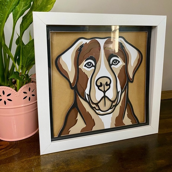 3D Brown Labrador Dog Shadowbox - Picture 3 of 8